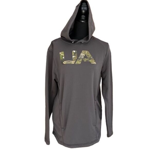 Under Armour Tech Terry Camo Fill Pullover Hoody - Charcoal / Steel size M - Picture 1 of 7